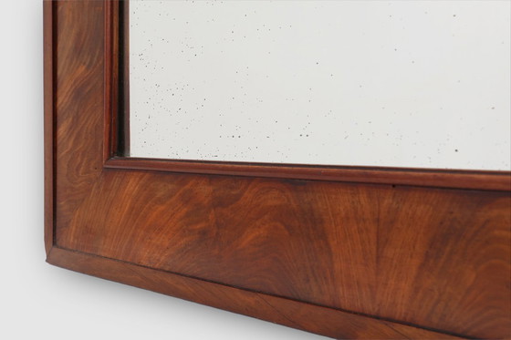 Image 1 of Miroir mural rectangulaire ancien en noyer, France vers 1880