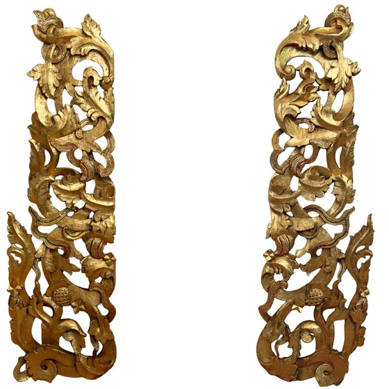 Conjunto monumental de fachada de templo birmano (5 piezas, aprox. 200 cm alto) – Estilo Mandalay (circa (photo 5 of 11)