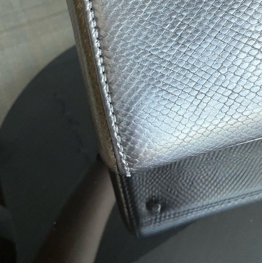 DIOR LADY MINI - EXOTIC LIZARD BI-COLOR SILBERNE BESCHLÄGE