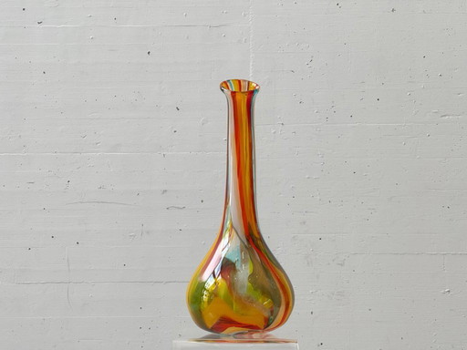 Monumental studio glass vase, Mdina Glass, hand-signed, Malta, 1970s