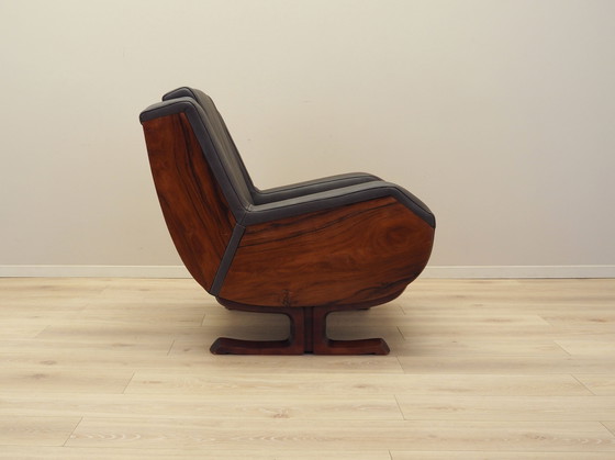 Image 1 of Leren fauteuil, Italiaans ontwerp, jaren 1970, Productie: Italië