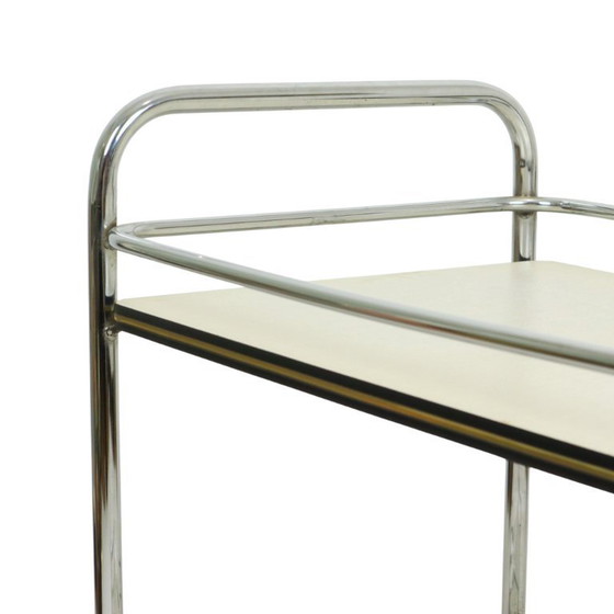 Image 1 of Vintage Drink Trolley Serving Cart Chrome Sixties
