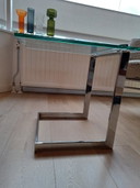 Tavolino Gebra, in vetro, design vintage