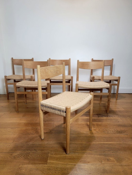 Set di 6 sedie CH40 di Hans J. Wegner per Carl Hansen & Søn