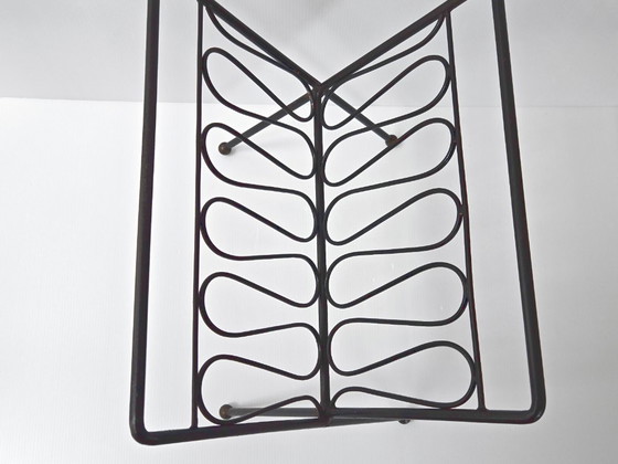 Image 1 of Portariviste vintage anni '50 in acciaio laccato nero e ottone, DLG Jean Royère, anni '50