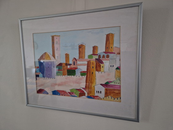 Image 1 of Dipinto acrilico San Gimignano