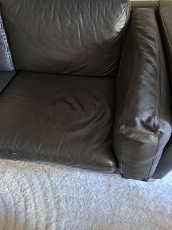 Image 1 of Brown leather sofa