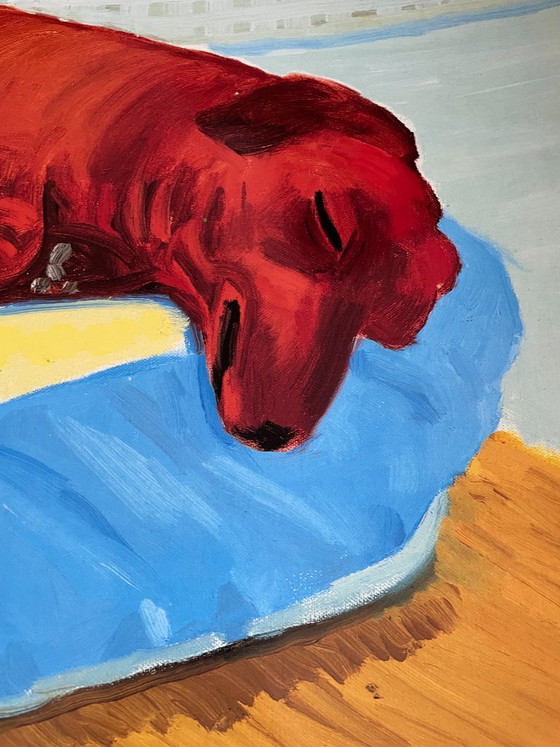 Image 1 of David Hockney, Hundebilder, 38 Salts Mill, 1995. Galerie Salts Mill, Saltaire, Yorkshire, 1853. Copyright David Hockney. Gedruck