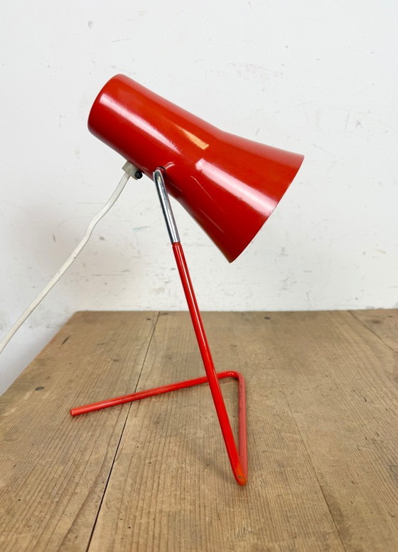 Image 1 of Lampada da tavolo rossa vintage di Josef Hurka per Drupol, anni '60