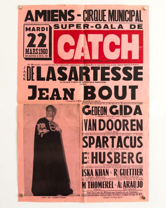 Image 1 of Póster original de lucha libre francesa Catch – Serigrafía – 1960 – 60,00 × 39,50 cm