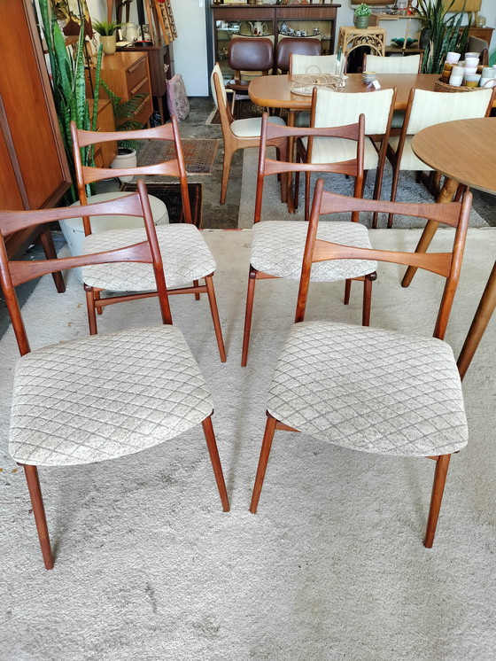 Image 1 of Vintage set of 4 teak dining chairs, Habeo