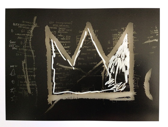 Image 1 of Jean-Michel Basquiat, (1960-1988) Zonder titel (kroon), 1982 en 600 dollar in dubbeltjes
