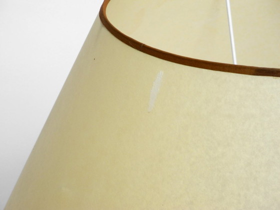 Image 1 of Large beautiful 1970s Italian bamboo table lamp with large oiled paper shade
