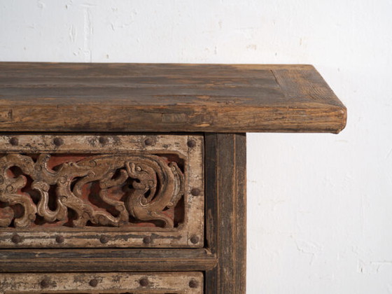 Consola china antigua con calados tallados – China, c. 1900 – Wood (photo 37 of 40)