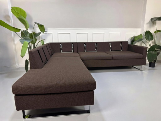 Brühl Alba Designer Sofa Ecksofa Couch Braun Stoff Schlaffunktion