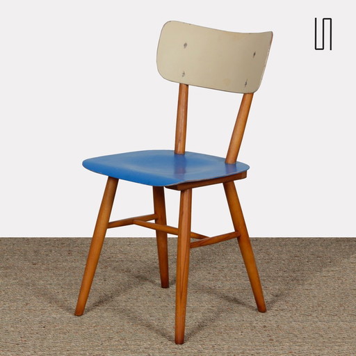 Vintage Wooden Chair Produced By Ton, 1960