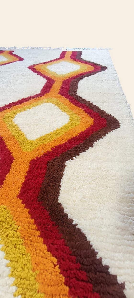 Image 1 of Vintage rug Berber 2x3 wool interior wool rug retro