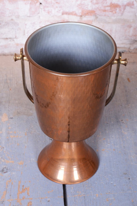 Original Art Deco Standing Champagne Cooler, Brass, Copper, France, 1920s, Table accessories, Metal, Brown (photo 3 of 11)