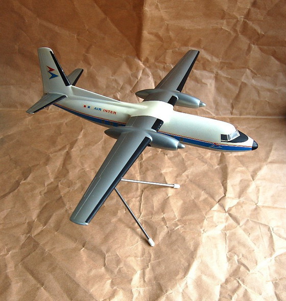 Image 1 of Fokker F27 metalen vliegtuig Air Inter Matthijs Verkuyl Agentschap/baliemodel