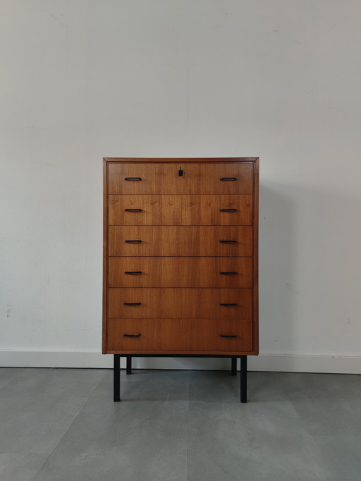 Vintage Ladekast in Teak Door Friedrich Beckmann Möbelfabrik