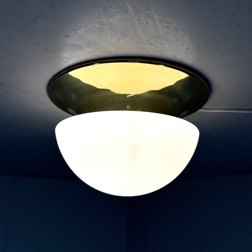 Glashütte Limburg ceiling lamp brass & satin glass