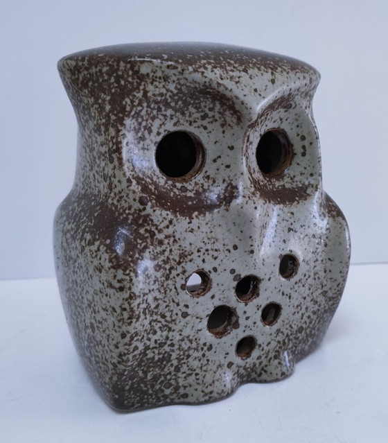 Image 1 of bougeoir chouette grès vintage