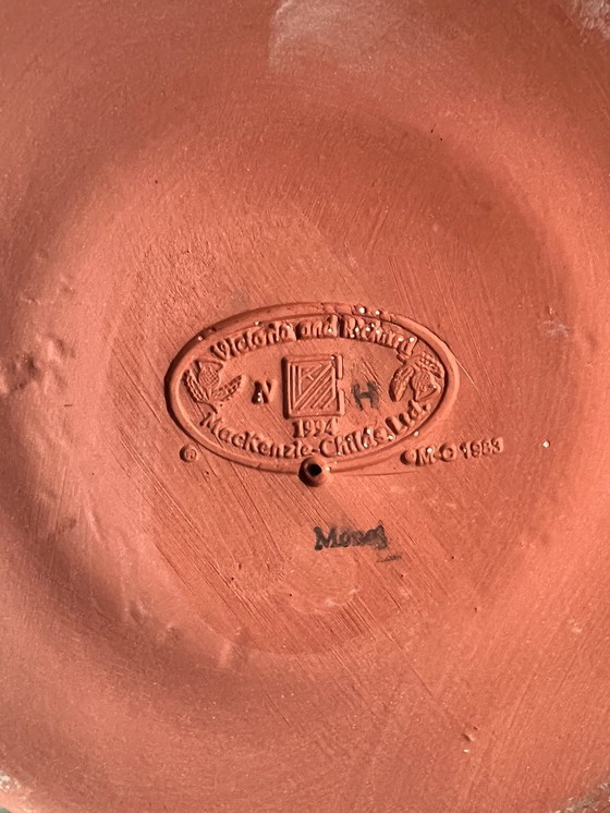 Image 1 of Ceramic fruit bowl on foot by MacKenzie Childs, USA 1990s