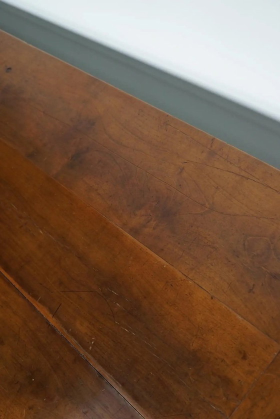 Image 1 of Antiker französischer rustikaler Bauernhaus-Esstisch aus Kirschholz aus dem frühen 20. Jahrhundert