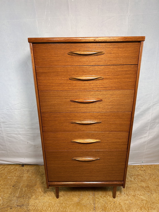 Image 1 of Mid century retro vintage teak chest of drawers by Austinsuite 1960 6drawers Danish design
