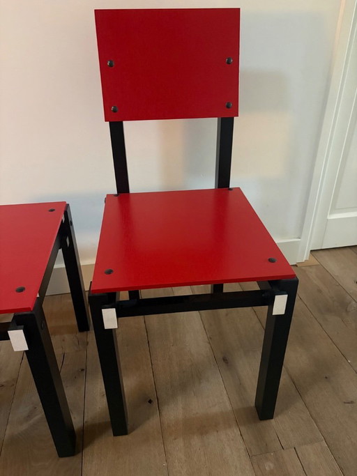 original Rietveld Originals Military Chair with matching Military Stool,