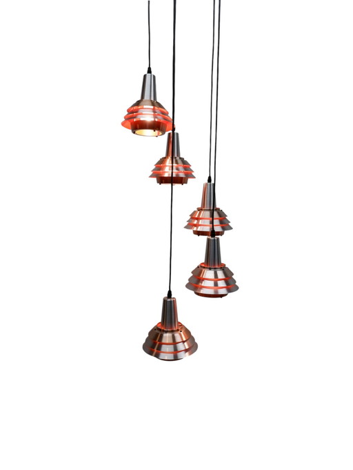 Lakro Amstelveen cascade pendant lamp, 1970s