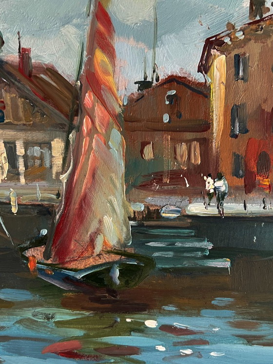 Image 1 of Dipinto ad olio originale: Paesaggio urbano, Architettura, Le antiche vie di Venezia