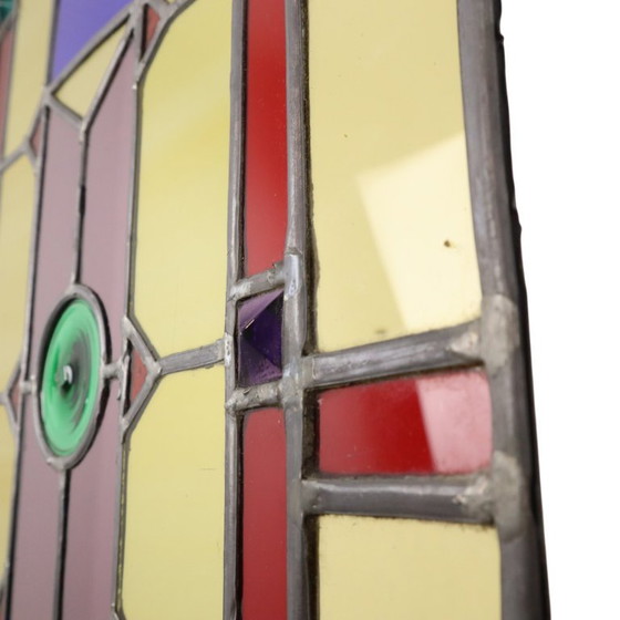 Groot Kleurrijk Glasraam Glas in Lood Medaillon – Decoratieve objecten (photo 8 of 20)