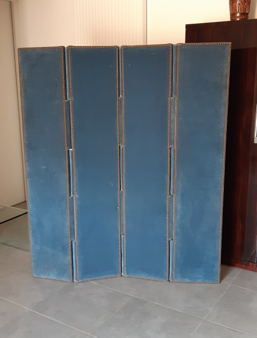 Image 1 of Antique 4-leaf or 4-panel folding screen. Recto-Verso