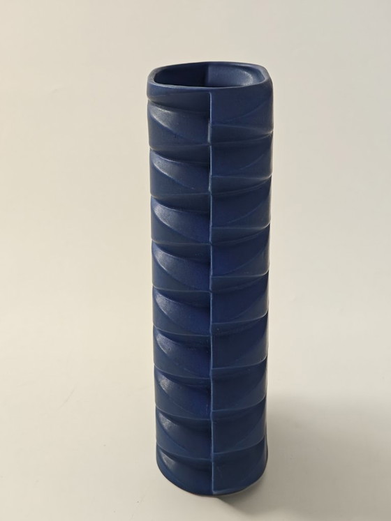 Jan Van Der Vaart – Vase en céramique bleue – Design hollandais – Vintage – Ceramic (photo 3 of 12)