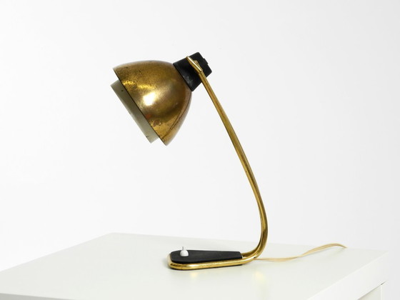 Image 1 of Rare large Mid Century Modern brass table lamp with beautiful patina