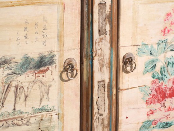 Credenza antica dipinta in legno di pino – Cina, circa 1930 – Credenze, Brass (photo 11 of 40)