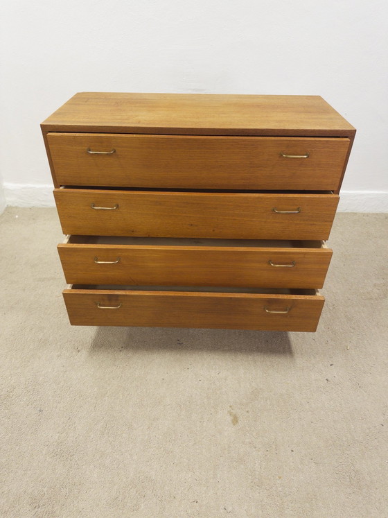 Mid-century Kommode, Kommoden, Holz, Metall, Braun (Foto 8 von 11)