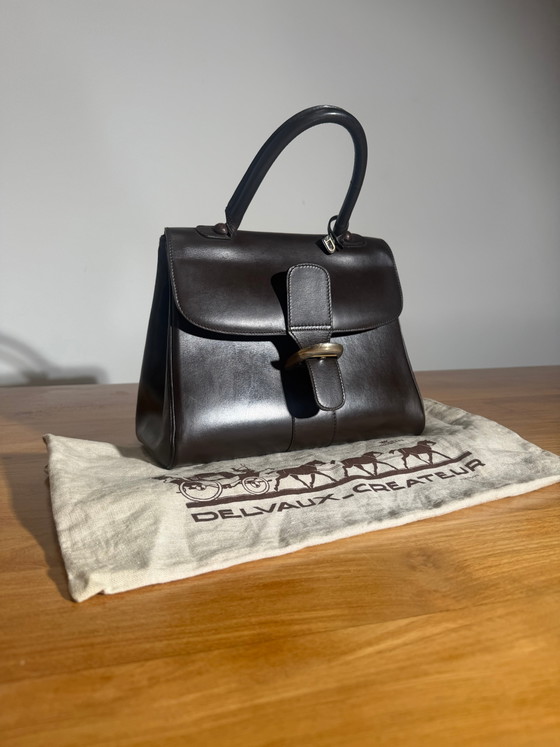 Delvaux Brillant MM Handbag – Chocolate Brown Leather – Top handle bags (photo 3 of 10)
