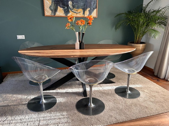 Image 1 of 6 chaises pivotantes transparentes Ero/S de Philippe Starck pour Kartell