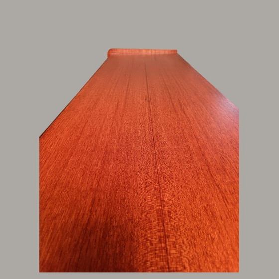 Image 1 of Teak-Highboard aus der Mitte des 20. Jahrhunderts von Oswald Vermaercke – Klappschrank mit originaler grüner Innenausstattung