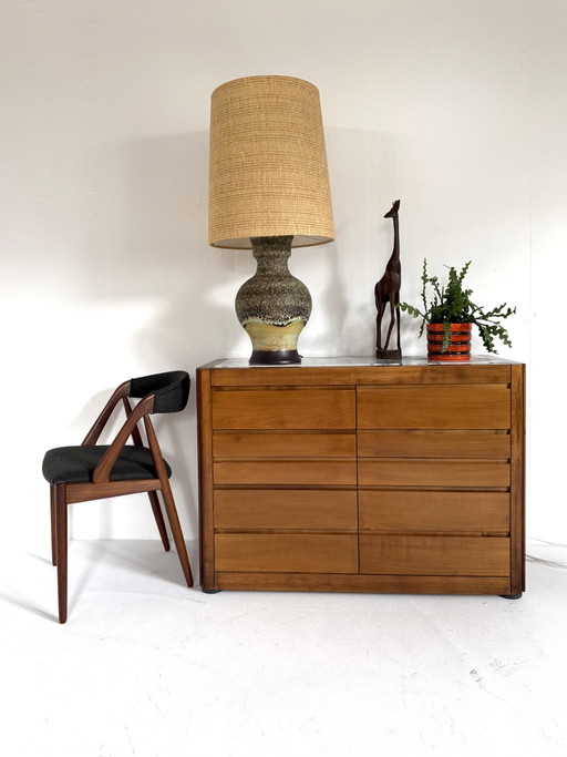 Vintage XL keramieken fat lava tafellamp, West Germany ‘60