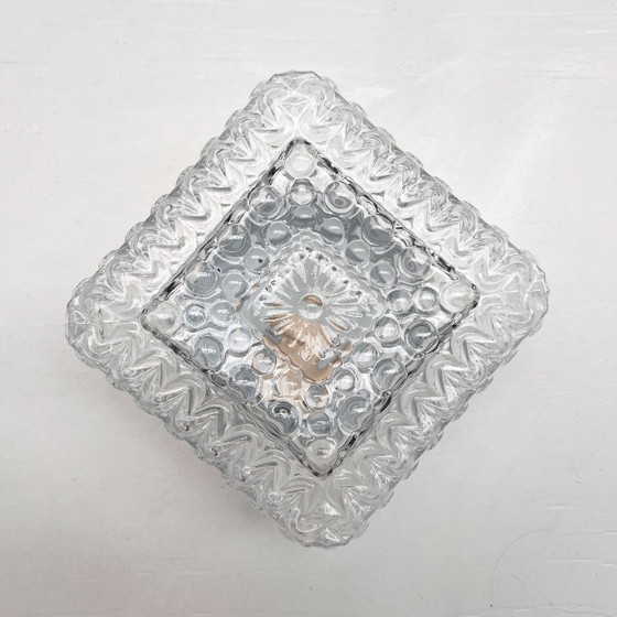 Image 1 of Set of 3 ice glass ceiling lamps, 1970s