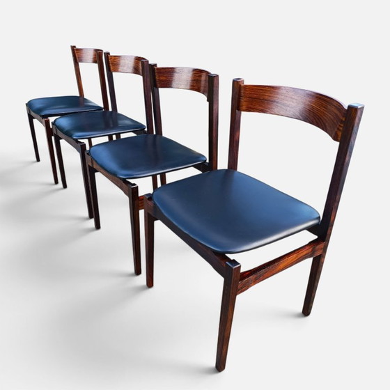 4x Gianfranco Frattini Stuhl Cassina 1960er Jahre Italien Palisanderholz Wunderschöne Stühle, entworfen von (photo 4 of 12)