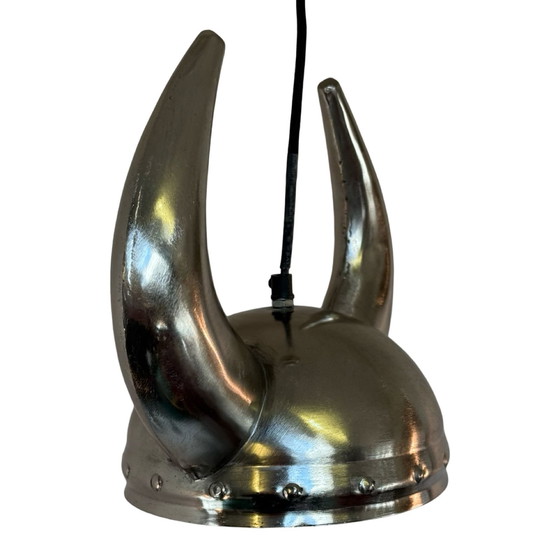 Image 1 of Kare Design - Lampada a sospensione modello &#39;Viking&#39; - Lampada da soffitto a forma di elmo, marcata e con rosone incluso