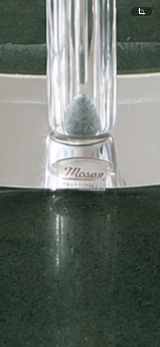 Image 1 of Elegante kristallen kandelaar met drie houders van Moser, waarschijnlijk uit de jaren 70-80.