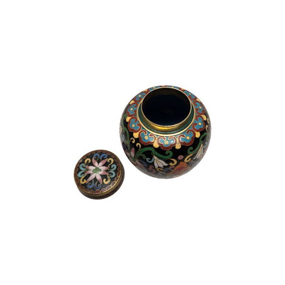 Image 1 of Vintage Chinese cloisonne ginger jar, 1970s