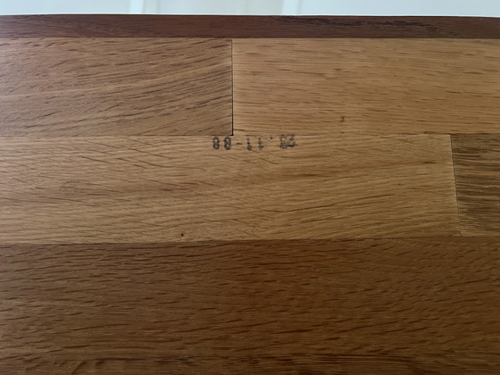Danish Solid Oak Brutalist Dining Table – Wood (photo 8 of 16)
