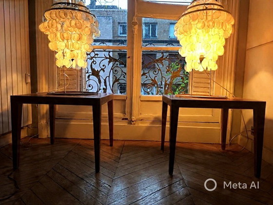 Image 1 of 2 Parelmoeren Lampen 75 cm – Vintage Design / Decor