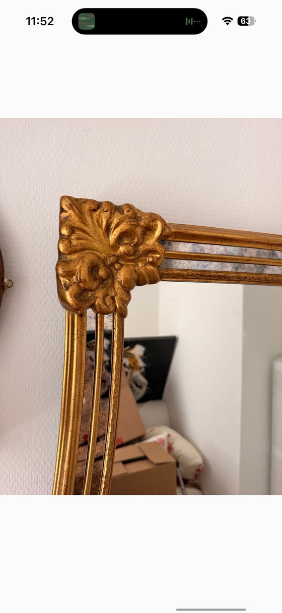 Antique Vintage Mirror Art Deco, Chrome, Aluminium, Creme (photo 4 of 6)